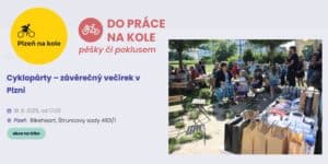 Pozvánka na závěrečný večírek Květnové výzvy Do práce na kole, pěšky či poklusem v Plzni